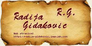 Radija Gidaković vizit kartica